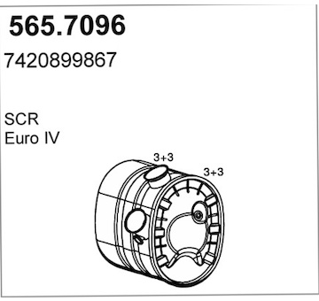 Stredni-/zadni tlumic vyfuku ASSO 565.7096