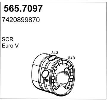 Stredni-/zadni tlumic vyfuku ASSO 565.7097