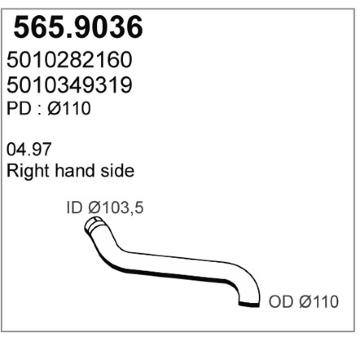 Výfuková trubka ASSO 565.9036