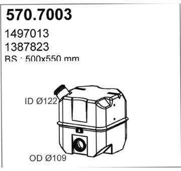 Stredni-/zadni tlumic vyfuku ASSO 570.7003