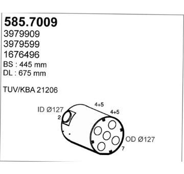 Stredni-/zadni tlumic vyfuku ASSO 585.7009