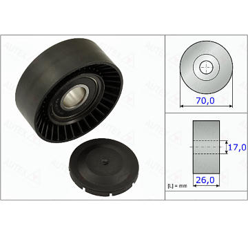 Napínací kladka, žebrovaný klínový řemen AUTEX 655007