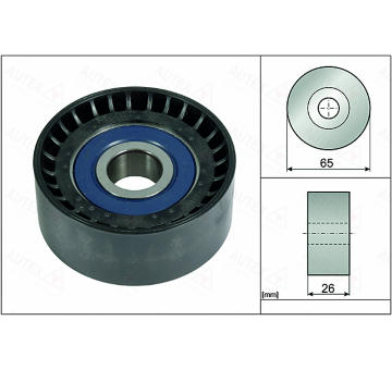 Vratná/vodicí kladka, klínový žebrový řemen AUTEX 655114