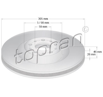 Brzdový kotouč TOPRAN 208 282