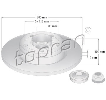 Brzdový kotouč TOPRAN 207 072