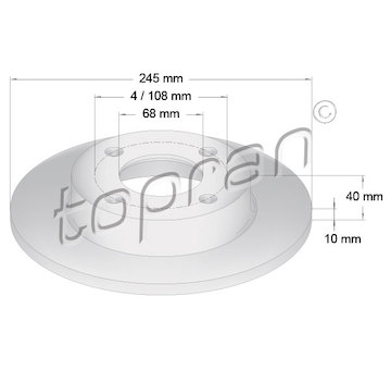 Brzdový kotouč TOPRAN 107 089