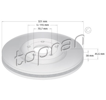 Brzdový kotouč TOPRAN 208 688