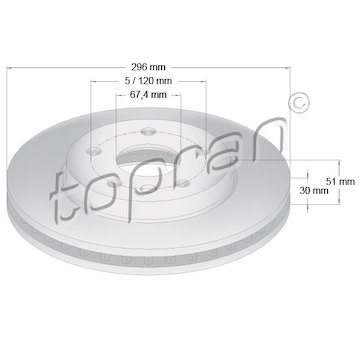 Brzdový kotouč TOPRAN 207 809