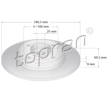 Brzdový kotouč TOPRAN 721 185