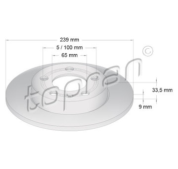Brzdový kotouč TOPRAN 109 789