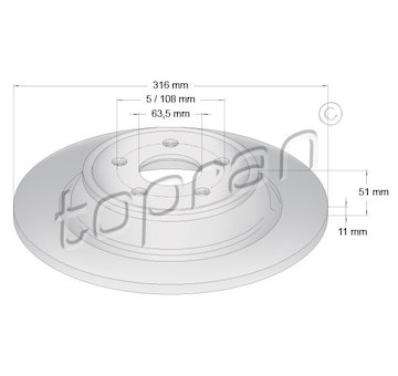 Brzdový kotouč TOPRAN 305 101