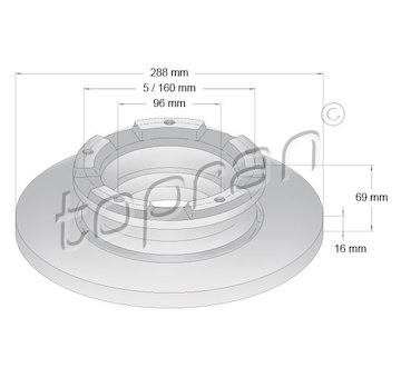 Brzdový kotouč TOPRAN 305 045