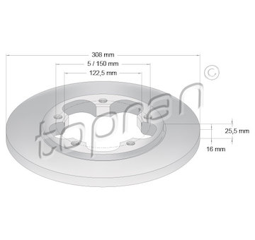 Brzdový kotouč TOPRAN 305 091