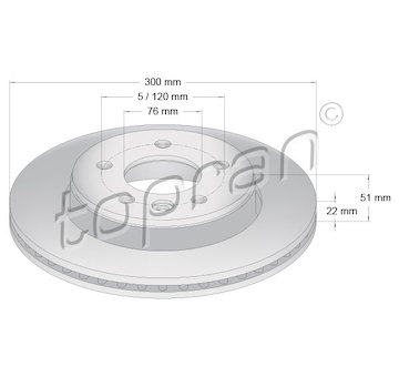 Brzdový kotouč TOPRAN 118 208