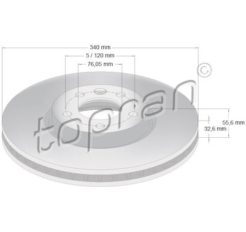 Brzdový kotouč TOPRAN 114 025