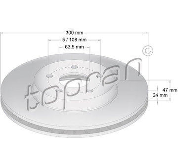 Brzdový kotouč TOPRAN 301 956