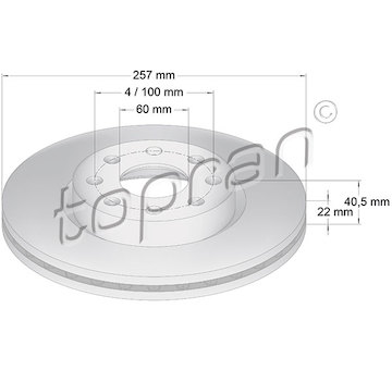Brzdový kotouč TOPRAN 207 602