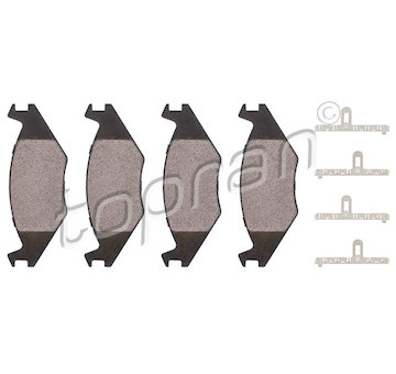 Sada brzdových destiček, kotoučová brzda TOPRAN 102 842