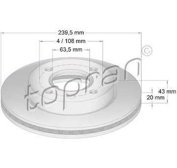 Brzdový kotouč TOPRAN 301 908