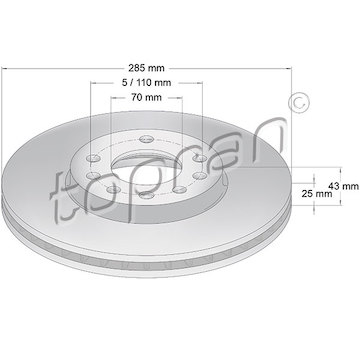 Brzdový kotouč TOPRAN 206 511