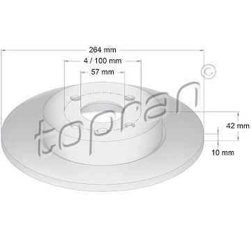 Brzdový kotouč TOPRAN 206 860