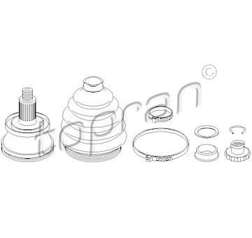 Sada kloubů, hnací hřídel TOPRAN 111 722