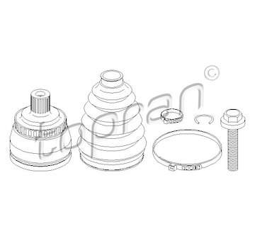 Sada kloubů, hnací hřídel TOPRAN 109 395