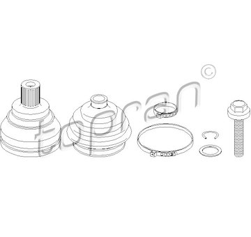 Sada kloubů, hnací hřídel TOPRAN 104 332