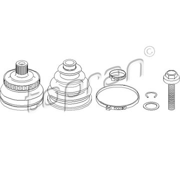 Sada kloubů, hnací hřídel TOPRAN 104 335