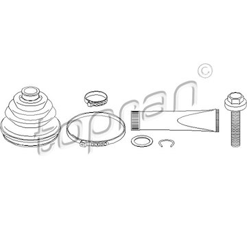 Sada měchů, hnací hřídel TOPRAN 103 747