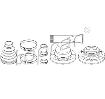 Sada měchů, hnací hřídel TOPRAN 111 671