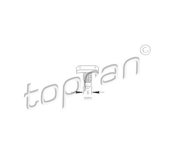 Upevňovací klip, izolace kapoty motoru TOPRAN 103 307