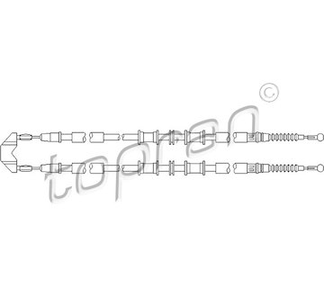 Tažné lanko, parkovací brzda TOPRAN 207 366