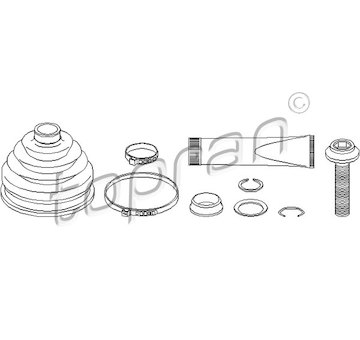 Sada měchů, hnací hřídel TOPRAN 113 349