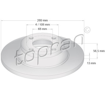 Brzdový kotouč TOPRAN 104 415
