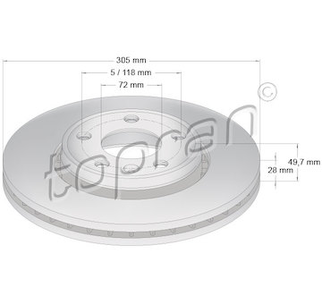 Brzdový kotouč TOPRAN 207 073