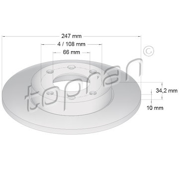 Brzdový kotouč TOPRAN 720 239