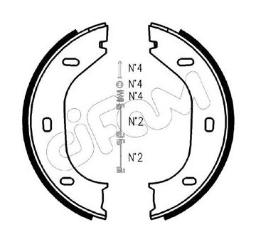 Sada brzdových čelistí, parkovací brzda CIFAM 153-011K