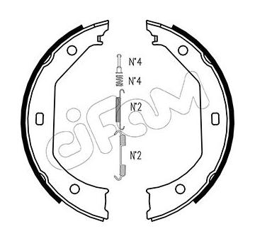 Sada brzdových čelistí, parkovací brzda CIFAM 153-017K