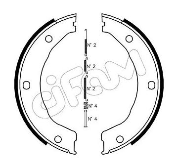 Sada brzdových čelistí, parkovací brzda CIFAM 153-145K