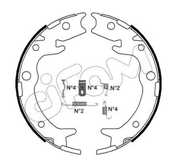 Sada brzdových čelistí, parkovací brzda CIFAM 153-159K