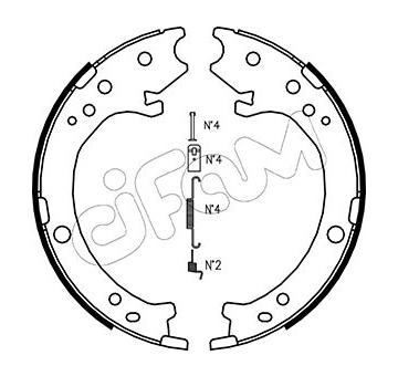 Sada brzdových čelistí, parkovací brzda CIFAM 153-161K