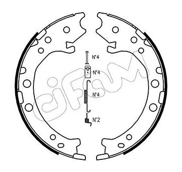 Sada brzdových čelistí, parkovací brzda CIFAM 153-162K