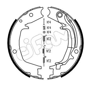 Sada brzd. čeľustí parkov. brzdy CIFAM 153-179K