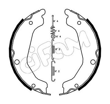 Sada brzdových čelistí, parkovací brzda CIFAM 153-183K