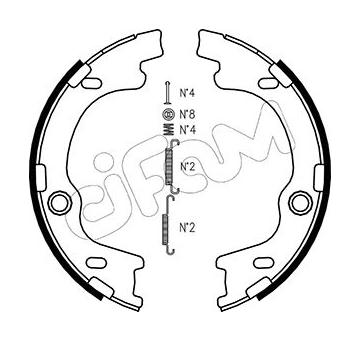 Sada brzdových čelistí, parkovací brzda CIFAM 153-185K
