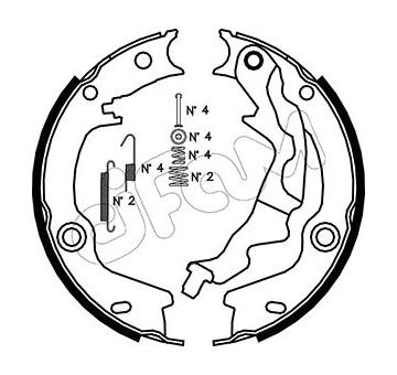 Sada brzdových čelistí, parkovací brzda CIFAM 153-187K