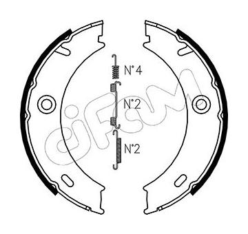 Sada brzdových čelistí, parkovací brzda CIFAM 153-240K