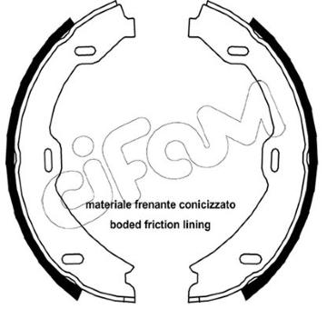 Sada brzdových čelistí, parkovací brzda CIFAM 153-241