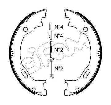 Sada brzdových čelistí, parkovací brzda CIFAM 153-242K